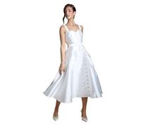 Coast Women's Lisa Tan Twill Volume Belted Midi Wedding Dress in Ivory | Size: 8 Coast Ivory 8