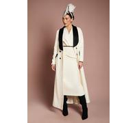 Coast Women's Lisa Tan V Neck Stretch Crepe Column Midi Dress in Cream | Size: 12 Coast Cream 12