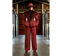 Coast Lisa Tan Wool Blend Trouser In Burgundy burgundy 14