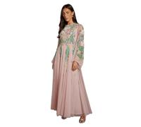Coast Long Sleeve Embellished Maxi Dress, 16, Pink