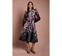 Coast Long Sleeve Frill Trim Organza Blouse With Tie Neck multi 8