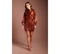 Coast Women's Long Sleeve Oversize Shirt in Rust | Size: 14