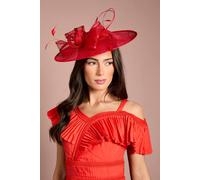 Coast Women's Loop & Quill Detail Wide Fascinator in Red
