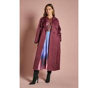 Coast Malbec Satin Occasion Belted Trench Coat malbec 12