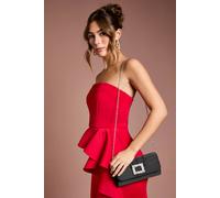 Coast Women's Mandolin Satin Pearl Brooch Clutch Bag in Black Coast Black One Size