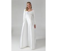 Coast Maternity Faux Pearl Detail Twill Wedding Dress In Ivory ivory 12