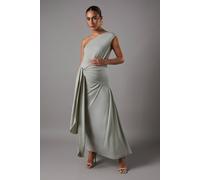 Coast Maternity Twist Detail One Shoulder Jersey Bridesmaid Dress In Sage sage 16