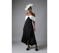 Coast Mono Bow Drop Waist Pleated Dress mono 10