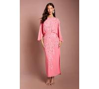 Coast Women's Muse Batwing Embellished Midi Dress in Coral | Size: 8
