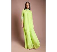 Coast Muse Chiffon Cape Dress In Lime lime