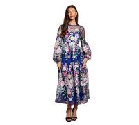 Coast Women's Muse Long Sleeve Embroidered Maxi Dress in Blue | Size: 10 Coast Blue 10