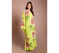 Coast Women's Muse One Shoulder Floral Embellished Maxi Dress in Chartreuse | Size: 14