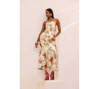 Coast Muse Strappy Floral Sequin Maxi Dress In Nude nude 10