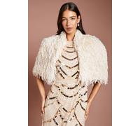 Coast Natural Faux Feather Fur Cape natural