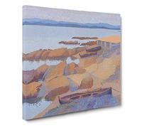 Coast Near Antibes by Henri Edmond Cross Canvas Print | Gallery Wrapped 30mm Frame Wall Art | 14x14 inches | Ready to Hang | Classic Seascape Picture | Living Room Bedroom Lounge Office