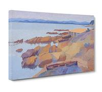 Coast Near Antibes By Henri Edmond Cross Canvas Print | Gallery Wrapped 30mm Frame Wall Art | 30x20 inches | Ready to Hang | Classic Seascape Picture | Living Room Bedroom Lounge Office
