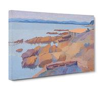Coast Near Antibes By Henri-Edmond Cross Canvas Print | Gallery Wrapped 30mm Frame Wall Art | 30x20 inches | Ready to Hang | Contemporary Seascape Picture | Living Room Bedroom Lounge Office