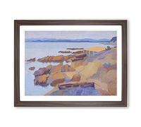 Coast Near Antibes By Henri Edmond Cross Classic Painting Framed Print | A2 Walnut Framed Wall Art | Ready to Hang | Classic Religious Picture | Living Room Bedroom Lounge Office