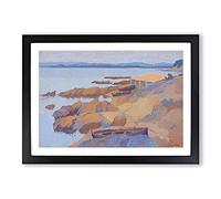 Coast Near Antibes by Henri-Edmond Cross Framed Print | A2 Black Framed Wall Art | Ready to Hang | Modern Religious Picture | Living Room Bedroom Lounge Office