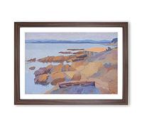 Coast Near Antibes by Henri-Edmond Cross Framed Print | A2 Walnut Framed Wall Art | Ready to Hang | Modern Religious Picture | Living Room Bedroom Lounge Office
