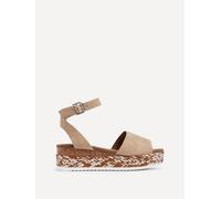 Coast Nude Faux Nubuck Flatform Two Part Sandal Linzi Nude 3-Standard Fit