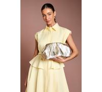 Coast Oak Metallic Ruched Clutch Bag In Gold gold One Size