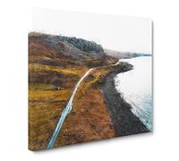 Coast of Isle of Skye in Scotland Canvas Print | Gallery Wrapped 30mm Frame Wall Art | 20x20 inches | Ready to Hang | Abstract Seascape Picture | Living Room Bedroom Lounge Office