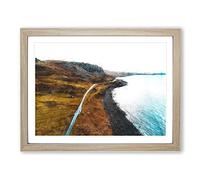 Coast Of Isle Of Skye In Scotland Painting Modern Art Framed Print | A3 Oak Framed Wall Art | Ready to Hang | Modern Beach Picture | Living Room Bedroom Lounge Office