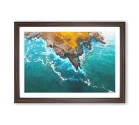 Coast of Santander in Austria Framed Print | A2 Walnut Framed Wall Art | Ready to Hang | Modern Beach Picture | Living Room Bedroom Lounge Office