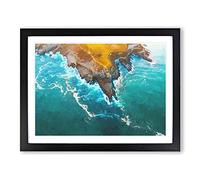 Coast Of Santander In Austria Modern Art Framed Print | A4 Black Framed Wall Art | Ready to Hang | Modern Beach Picture | Living Room Bedroom Lounge Office