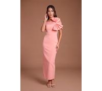 Coast Women's Off The Shoulder Bow Organza Midi Dress in Coral | Size: 12