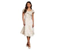 Coast Women's Off the Shoulder Jacquard Full Skirted Midi Dress in Champagne | Size: 10 Coast Champagne 10