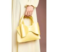 Coast Olivia Satin Bow Detail Grab Bag With Crossbody Strap, One Size, Yellow