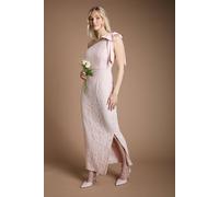 Coast One Shoulder Bow Detail Lace Bridesmaid Dress In Blush blush