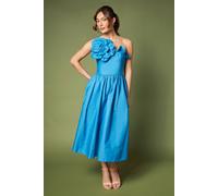 Coast One Shoulder Corsage Midi Dress In Blue blue 8