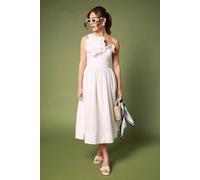 Coast One Shoulder Corsage Midi Dress In White white 8