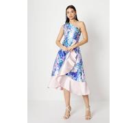 Coast One Shoulder Seam Detail Ruffle Midi Dress In Lilac lilac 8