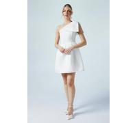 Coast One Shoulder Statement Bow Bridal Mini Dress In Ivory ivory 12