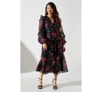 Coast Organza Frill Maxi Dress In Black black 10