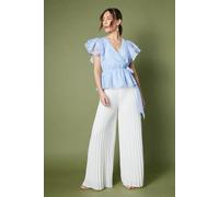 Coast Organza Frill Wrap Top In Blue blue 12