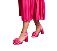 Coast Paloma Corsage Detail High Block Heeled Sandals, 8, Pink