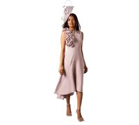 Petite 3D Corsage High Low Dress Coast Dusky Pink 10