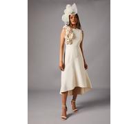 Coast Petite 3D Corsage High Low Dress In Champagne champagne