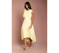 Coast Women's Petite 3D Corsage High Low Dress in Lemon | Size: 8