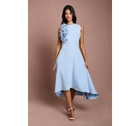 Coast Women's Petite 3D Corsage High Low Dress in Pastel Blue | Size: 6 Coast Pastel Blue 6