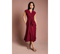Coast Petite Belted Crepe Dress In Wine wine 6