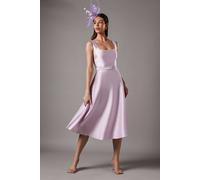 Coast Petite Belted Twill Midi Dress In Lilac lilac 16
