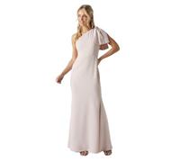 Coast Petite Bow One Shoulder Puddle Bridesmaid Maxi Dress, 14, Blush