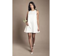 Coast Petite Bow Structured Satin Bridal Mini Dress In Ivory ivory