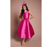 Coast Women's Petite Button Through Belted Prom Dress in Raspberry | Size: 4